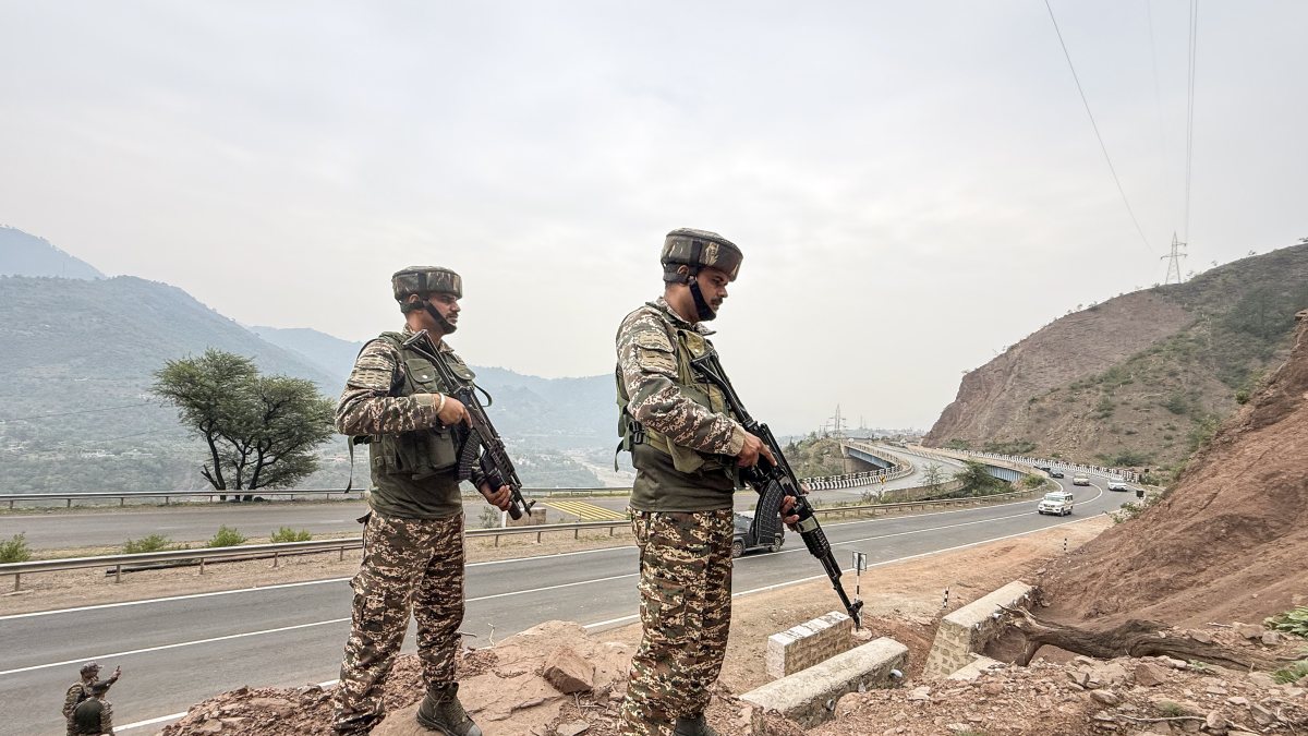CRPF personnel guard Jammu-Srinagar Highway ahead of Amarnath Yatra