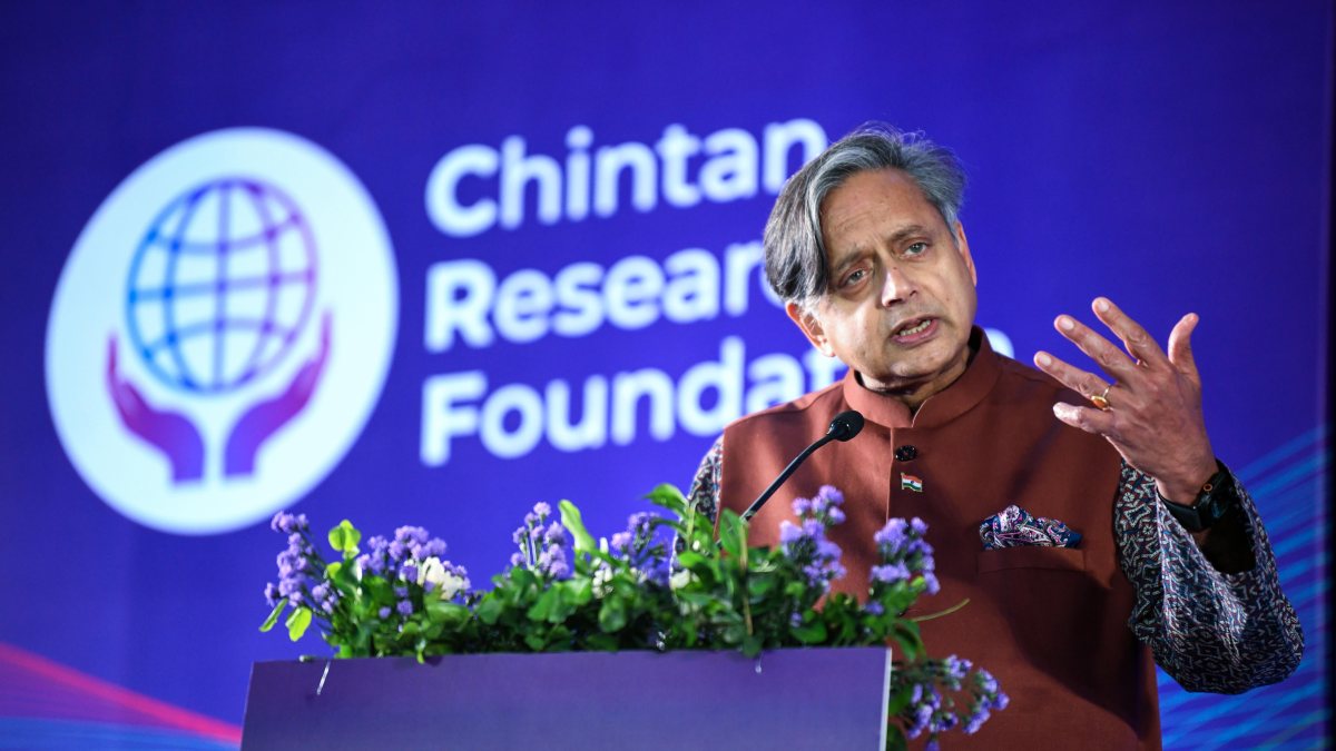 Congress MP Shashi Tharoor speaks at CRF foundation day in Delhi