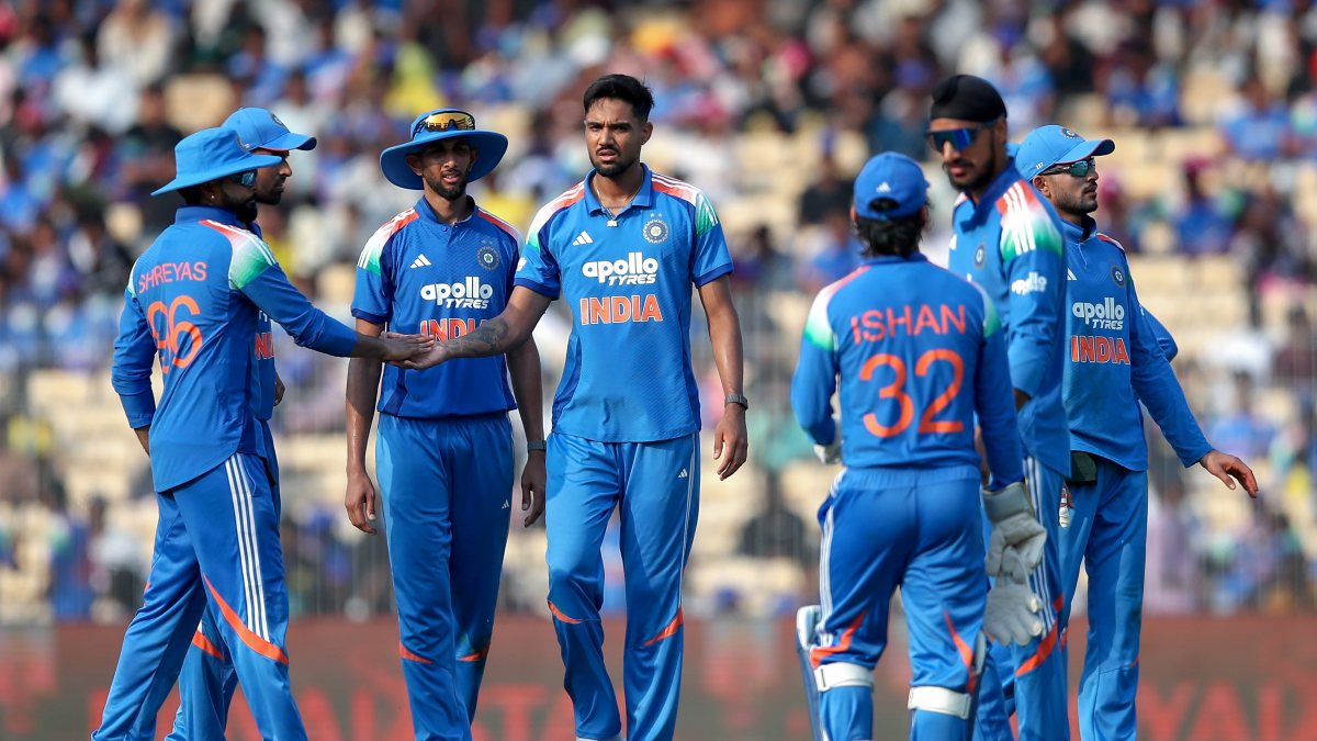 India's Gurnoor Brar and teammates celebrate the wicket of Afghanistan's…