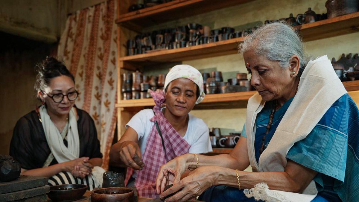 Sitharaman meets artisans preserving Meghalaya's black clay pottery