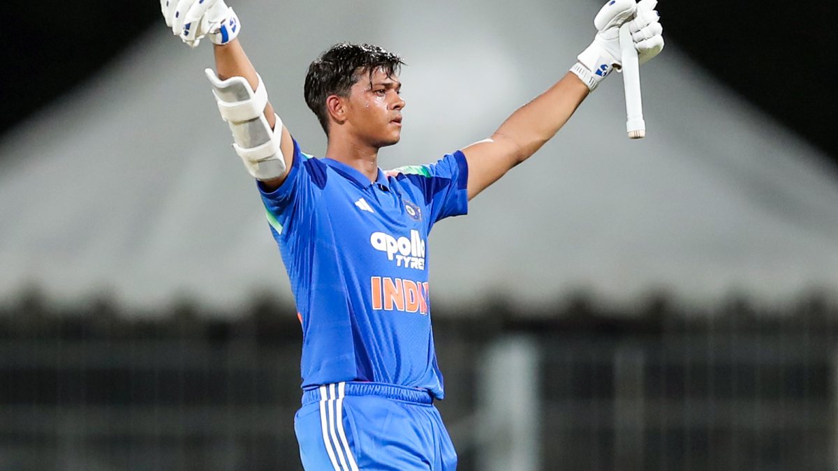 Yashasvi Jaiswal celebrates century in third ODI against Afghanistan