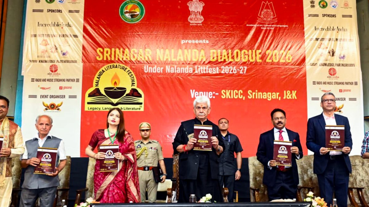 Jammu and Kashmir Lieutenant Governor Manoj Sinha with dignitaries during the…