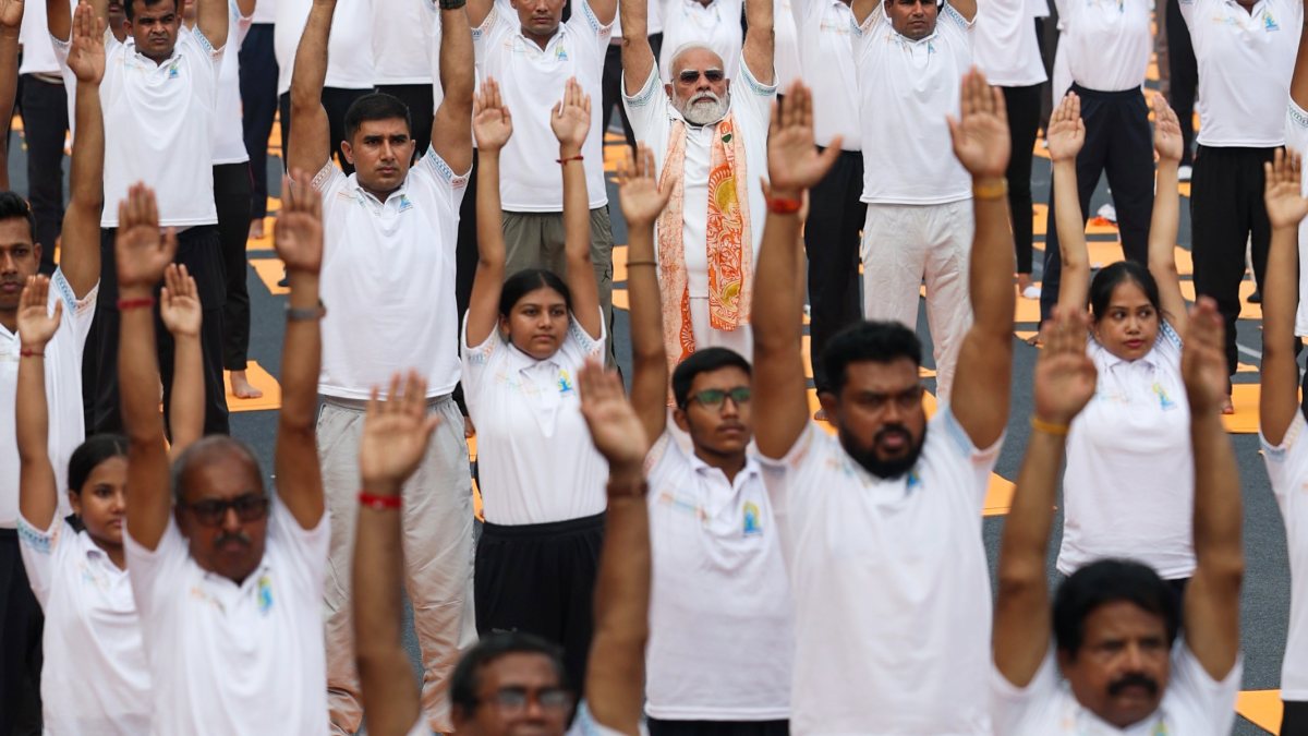 Prime Minister Narendra Modi takes part in 12th International Day of Yoga…