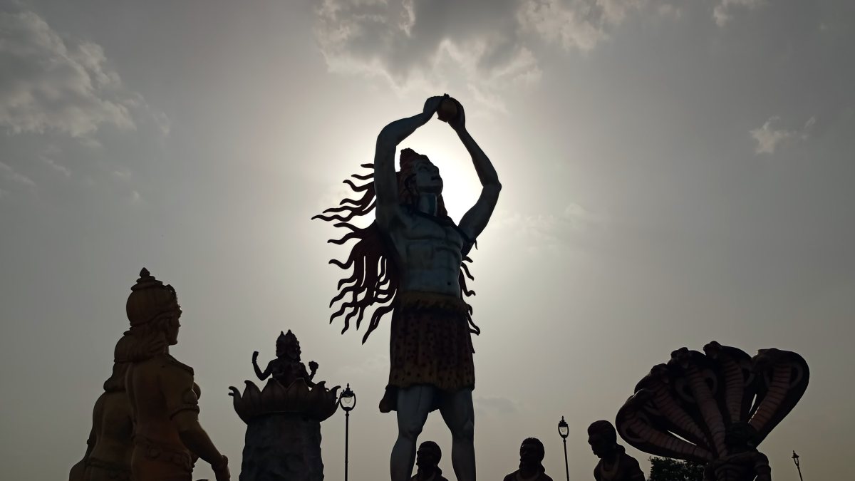 View of Lord Shiva sculpture at Mahakaleshwar Temple in Ujjain