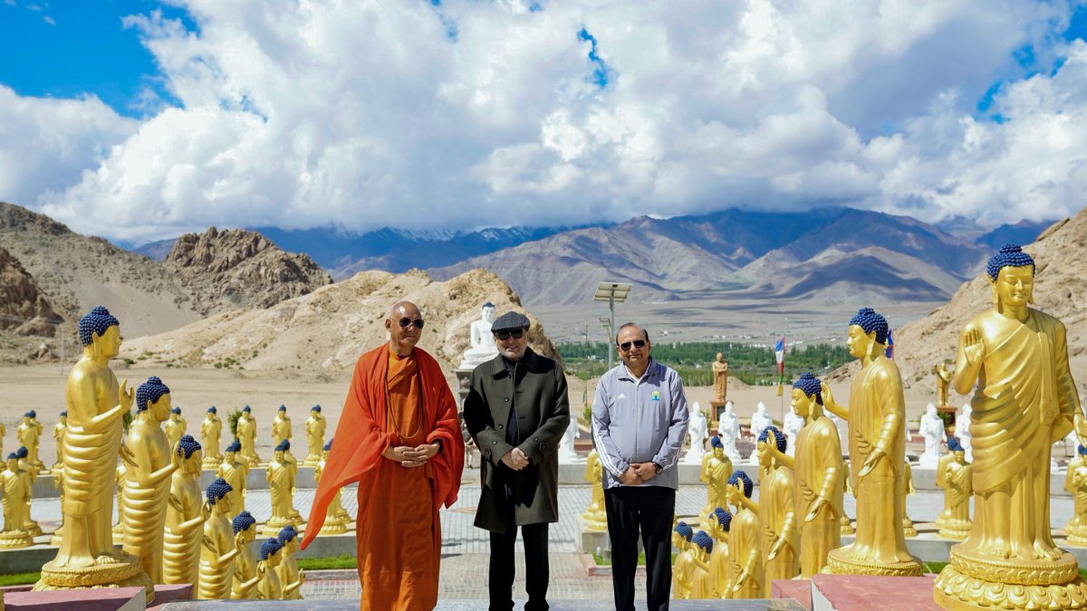 VP Radhakrishnan, Ladakh LG visit Buddha Park in Leh