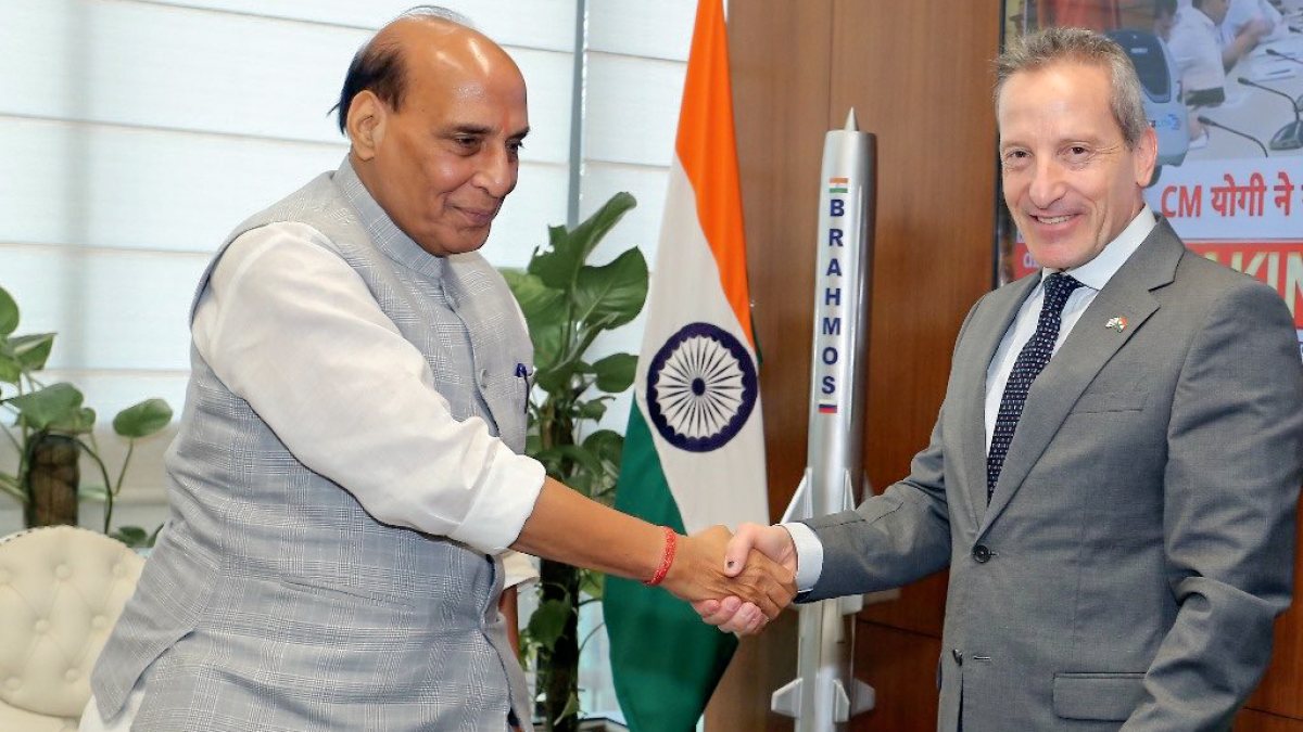 Rajnath Singh meets Israel's DG Amir Baram in New Delhi