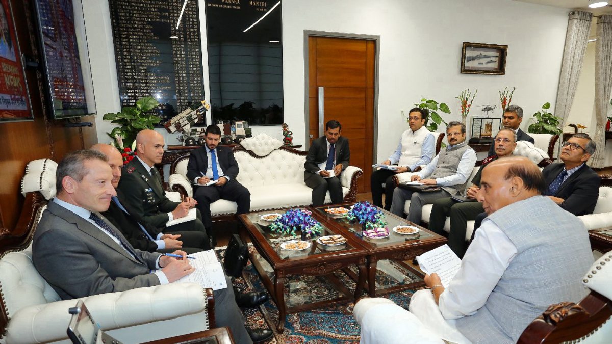 Rajnath Singh meets Israel defence delegation in New Delhi