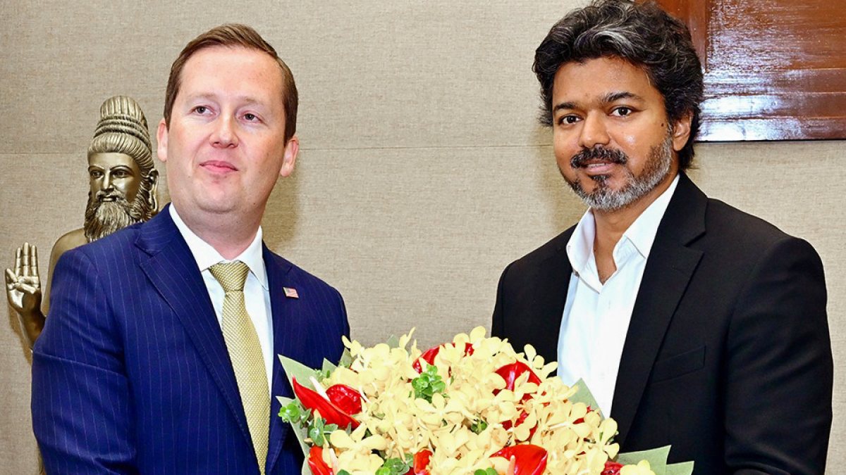 Tamil Nadu CM Vijay meets US Ambassador Gor in Chennai