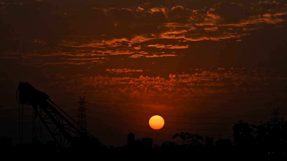 Sunset view at Barapullah Phase-III project site in Delhi