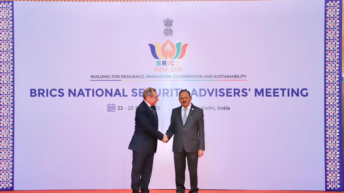 National Security Advisor (NSA) Ajit Doval welcomes Egypt's Alaa Youssef, at…