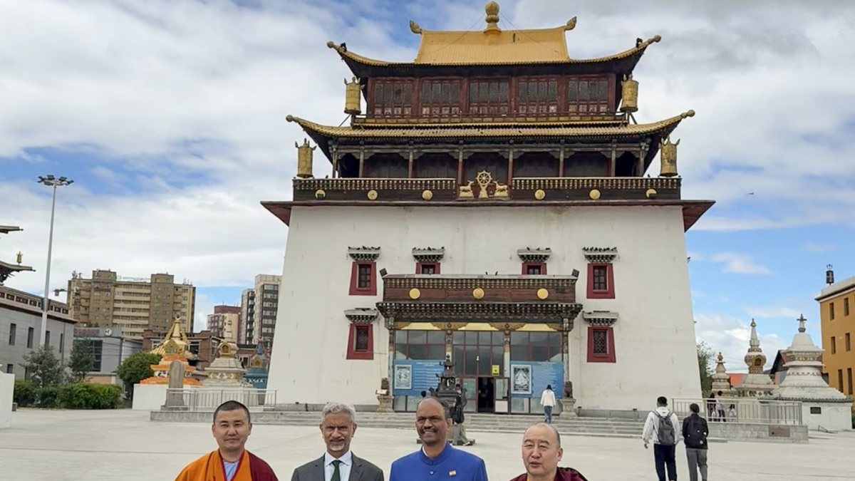Jaishankar visits Gandan Monastery in Ulaanbaatar