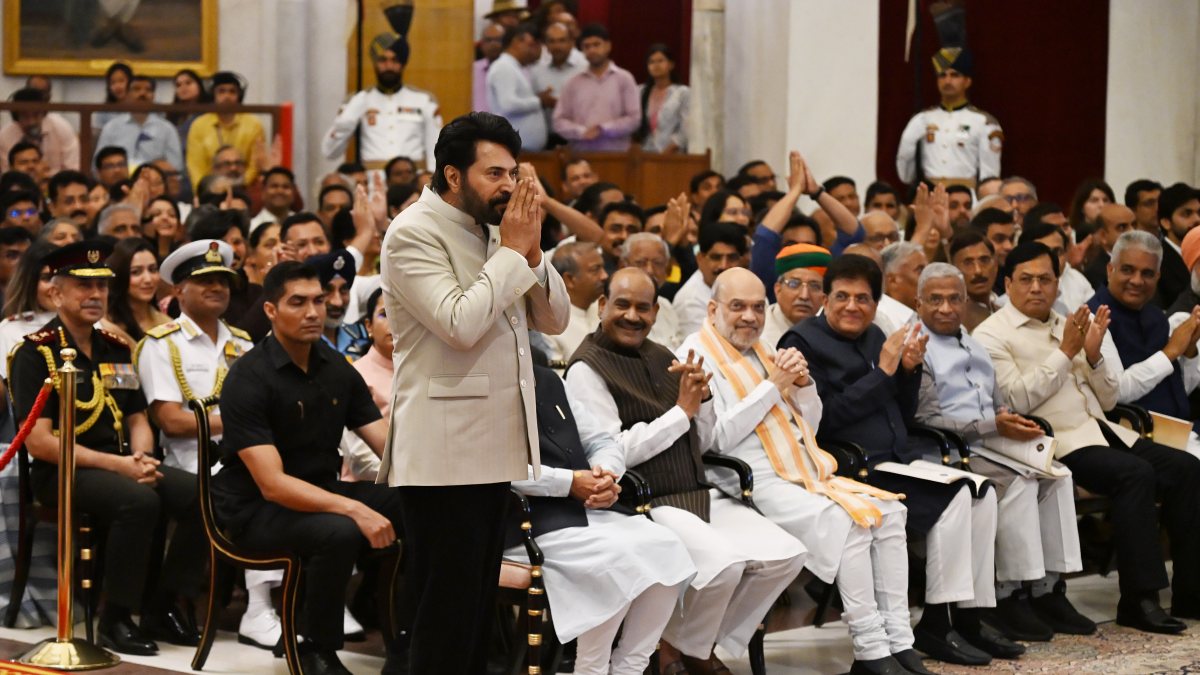 Mammootty receives Padma Bhushan from President Murmu