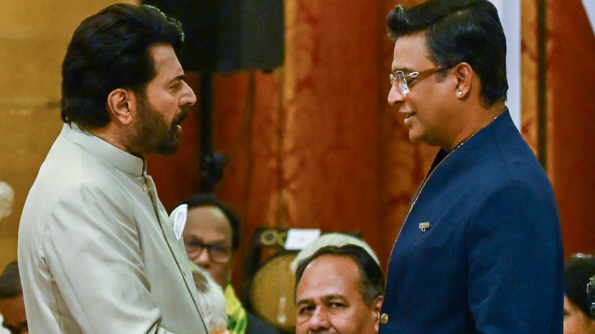 Mammootty and Madhavan meet at Rashtrapati Bhavan ceremony