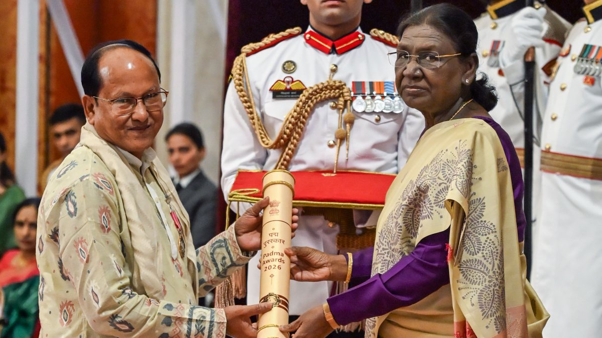 President Murmu confers Padma Shri on Jyotish Debnath