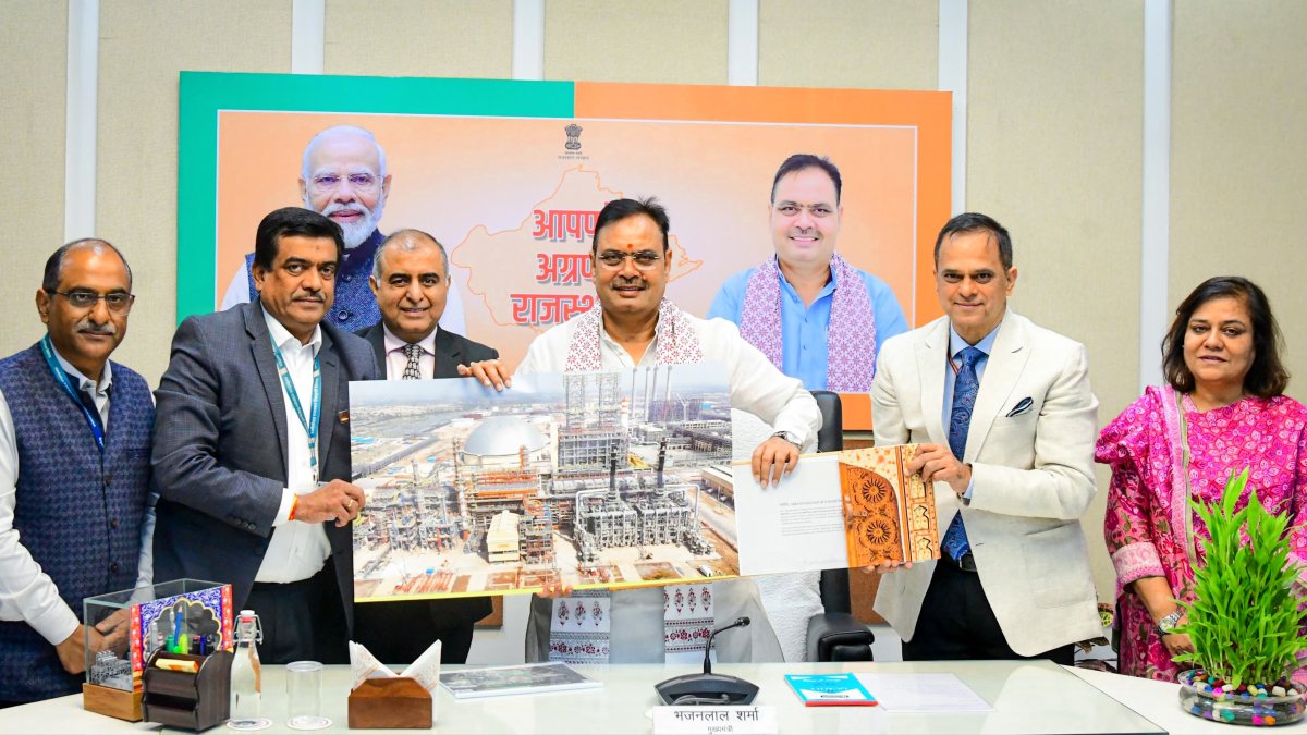 Rajasthan Chief Minister Bhajanlal Sharma during the review meeting on the…