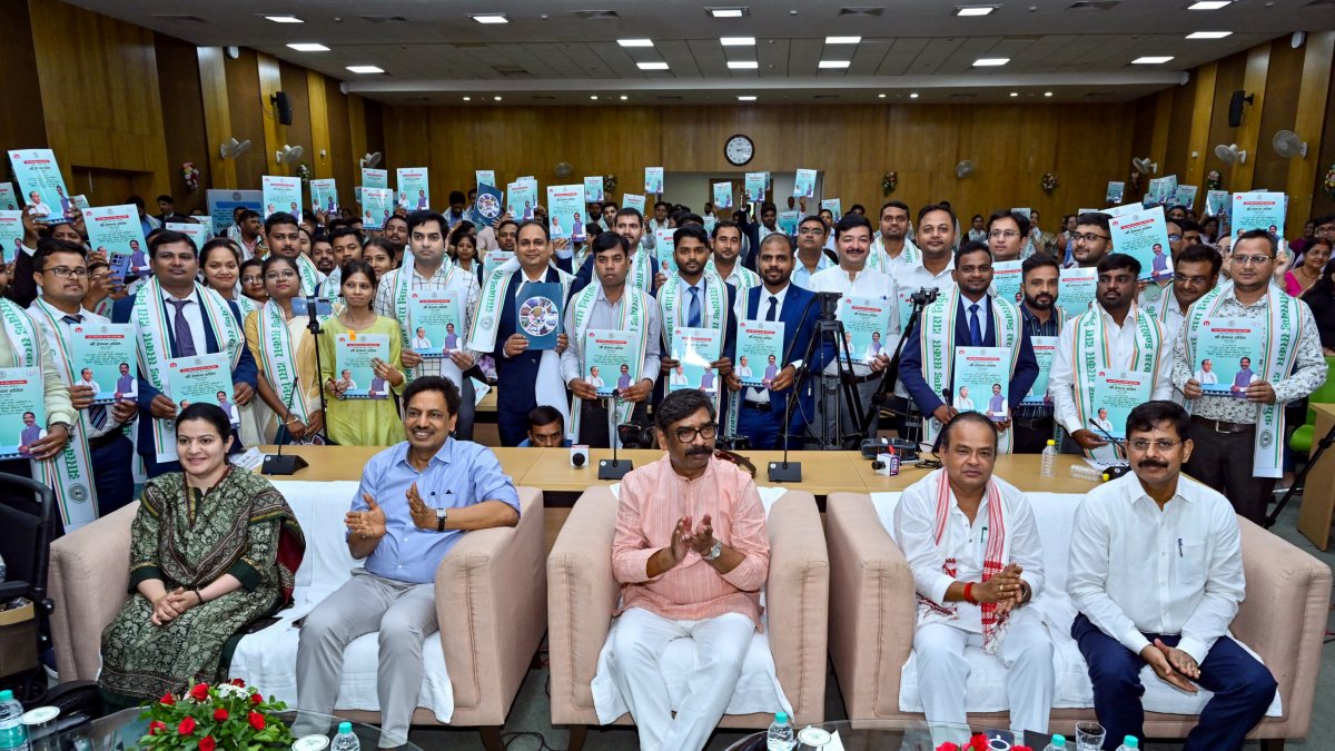 Hemant Soren distributes appointment letters to health officers in Ranchi
