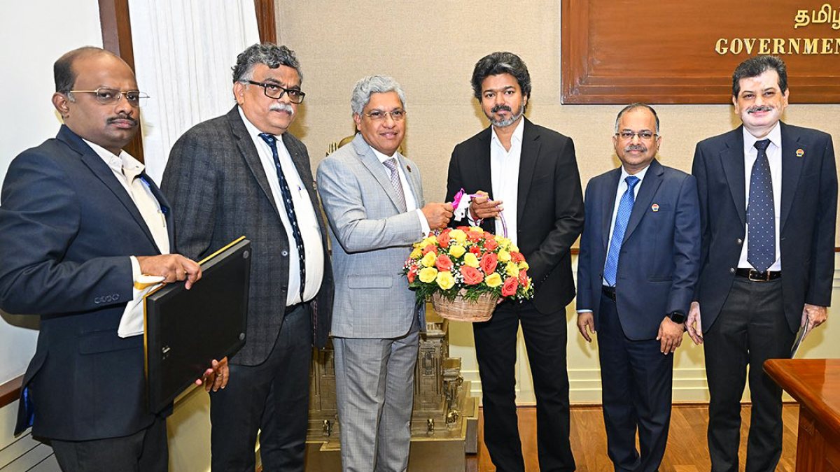 Tamil Nadu CM Vijay meets Indian Bank officials in Chennai