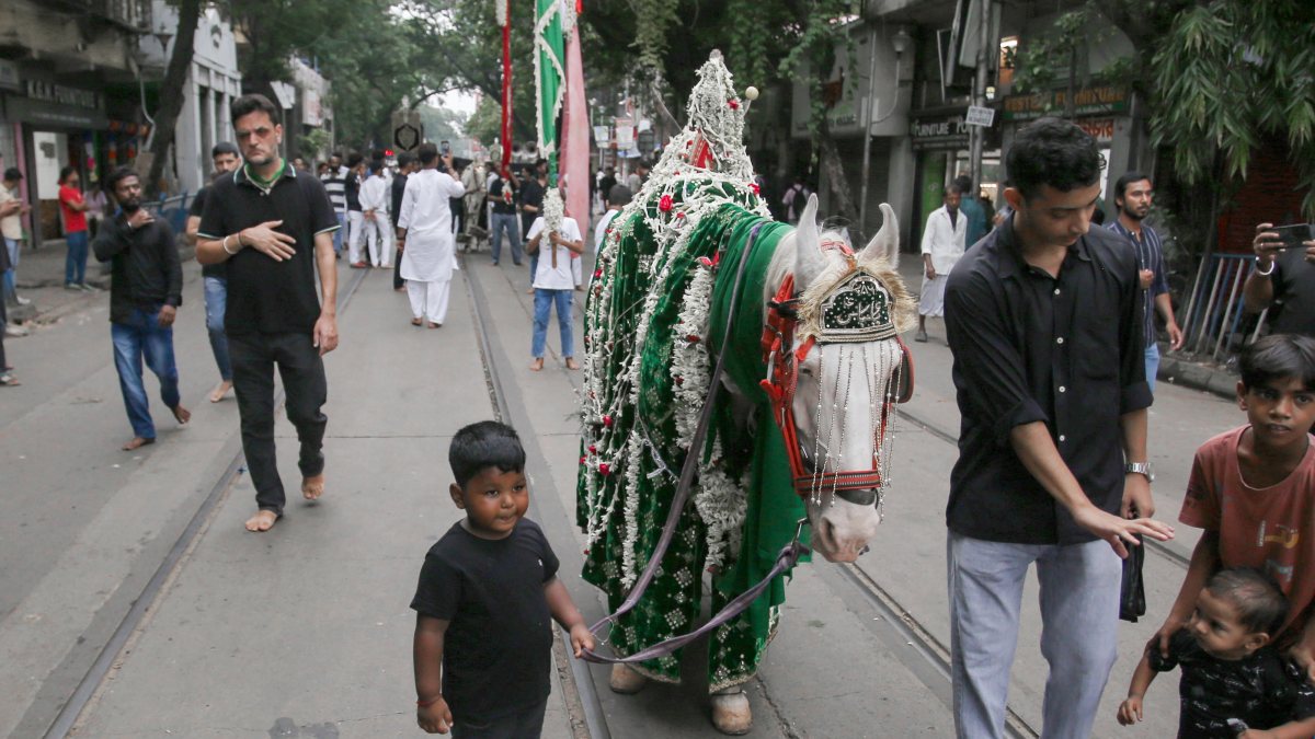Decorated horse leads Muharram procession in Kolkata