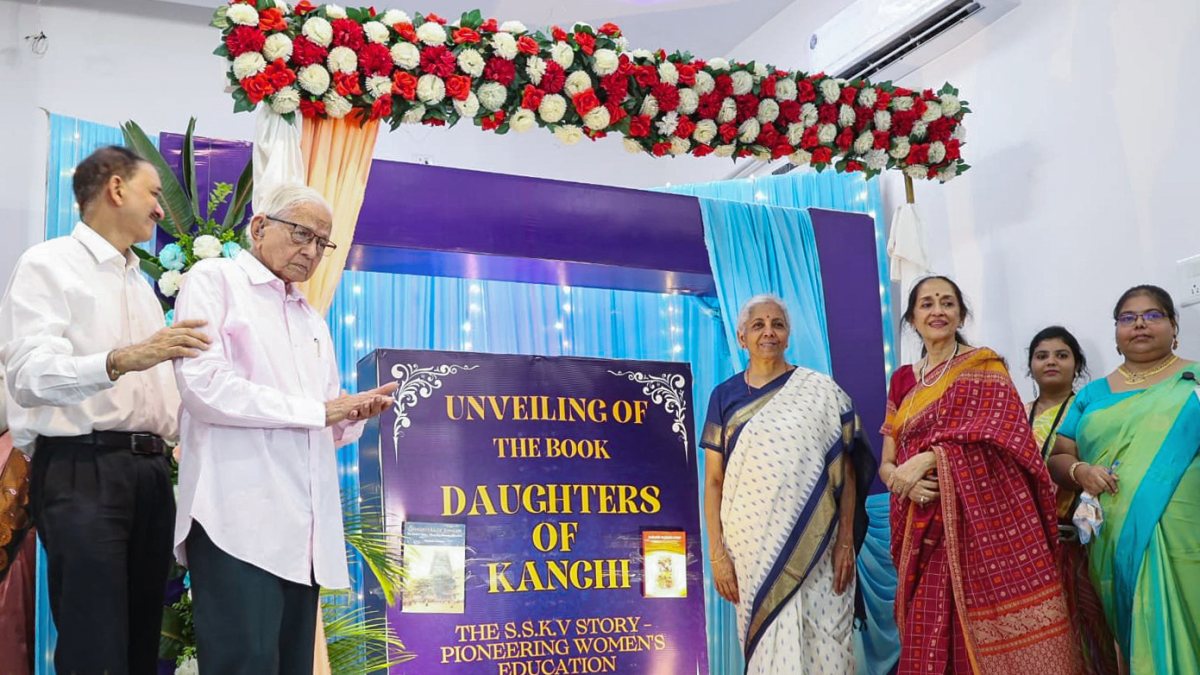 Sitharaman unveils book on SSKV Group's 120th anniversary
