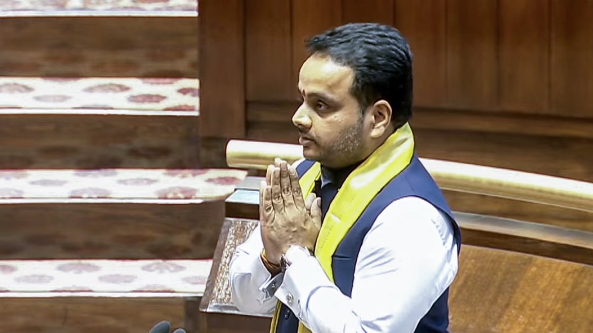 TDP MP Vijay Chitnakayala takes oath in Rajya Sabha