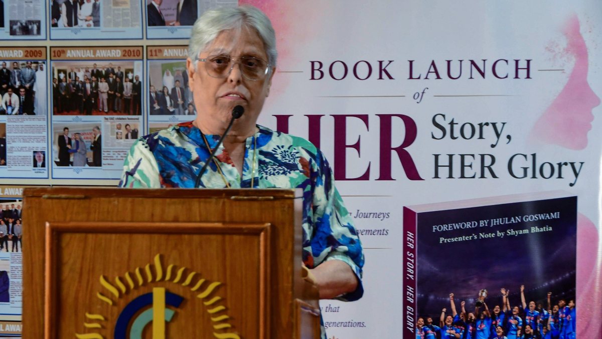 First Indian woman cricketer Diana Edulji during the book launch 'Her Story…