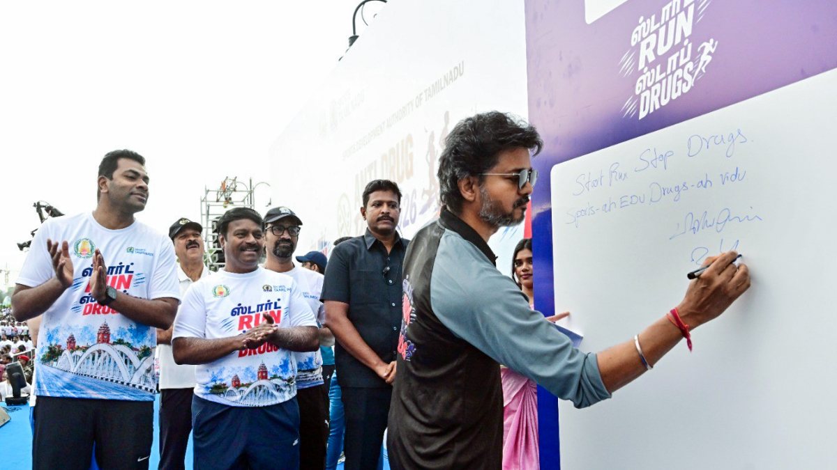 Tamil Nadu Chief Minister S. Joseph Vijay, during the inauguration of the Start…