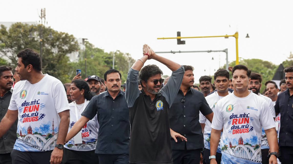 Tamil Nadu CM Vijay inaugurates anti-drug run in Chennai