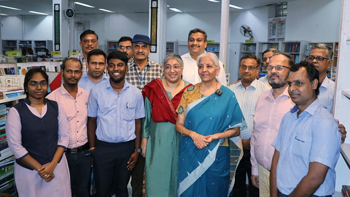 Union minister Nirmala Sitharaman meets book lovers at Chennai store
