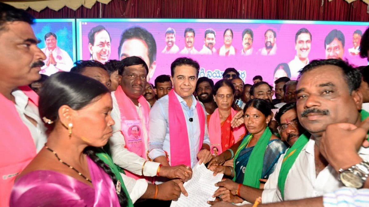 Former Telangana Minister and BRS working president K.T. Rama Rao poses for a…