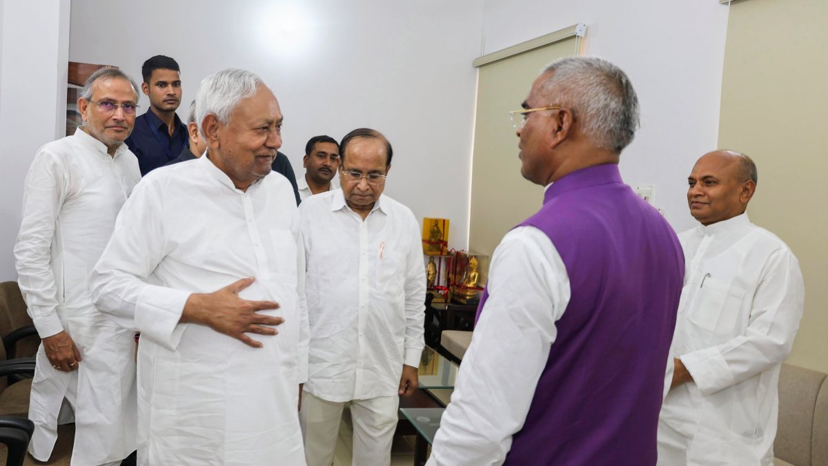 Bihar JDU National President Nitish Kumar meets Former Union Minister RCP…