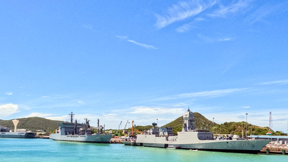 Indian naval ships arrive at Thailand's Sattahip port