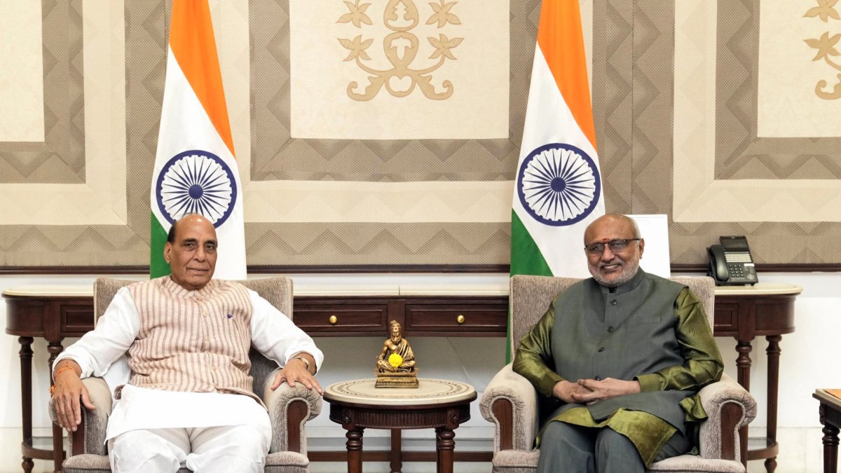 Rajnath Singh meets Vice President Radhakrishnan in Delhi