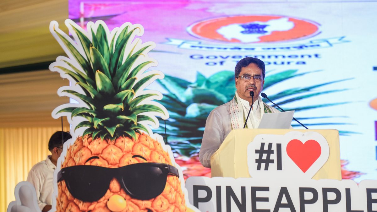 Tripura CM Manik Saha speaks at Global Pineapple Festival 2026