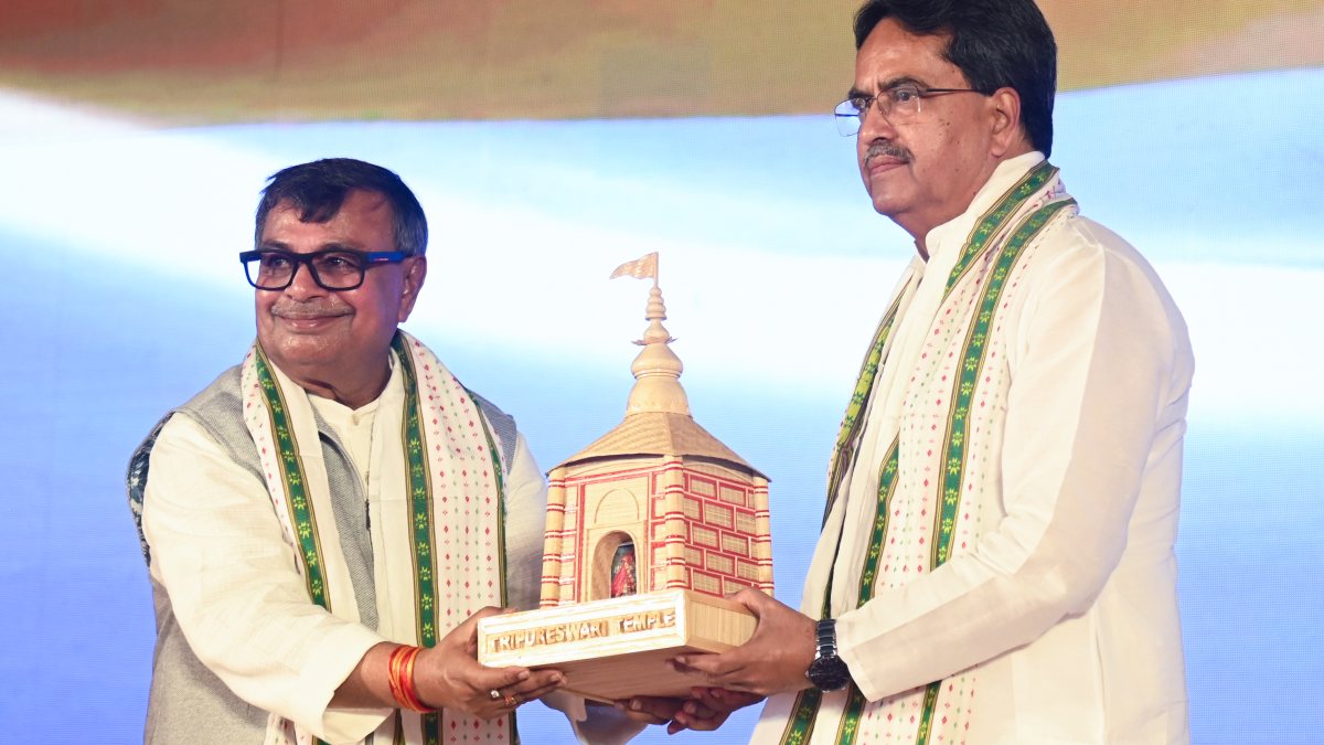 Tripura Chief Minister Manik Saha being felicitated by Tripura Agriculture and…