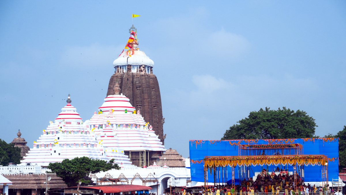 A view of the Jagannath Dham during the Snana Yatra of Lord Jagannath and his…