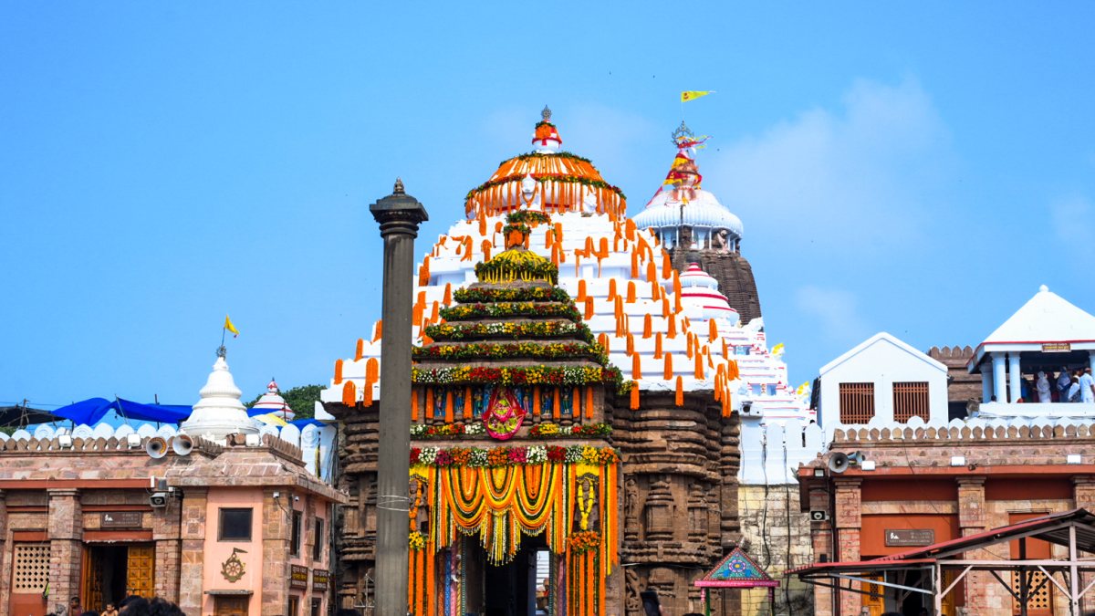 A view of the Jagannath Temple during the Snana Yatra of Lord Jagannath and his…