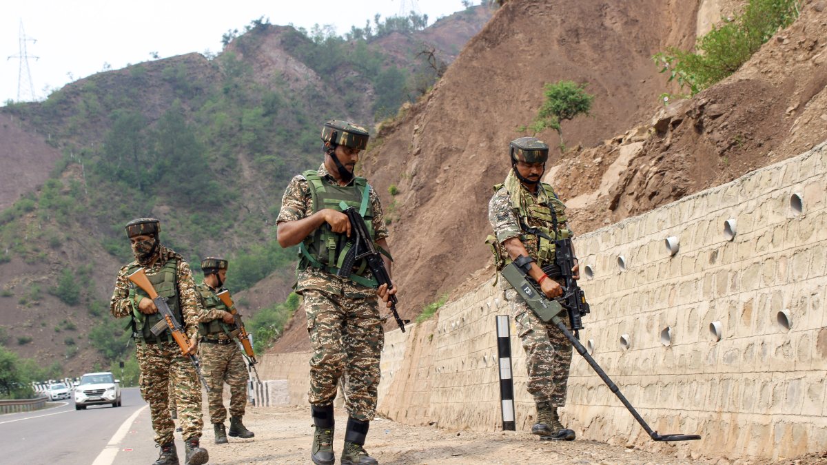 CRPF personnel secure Jammu-Srinagar Highway ahead of Amarnath Yatra