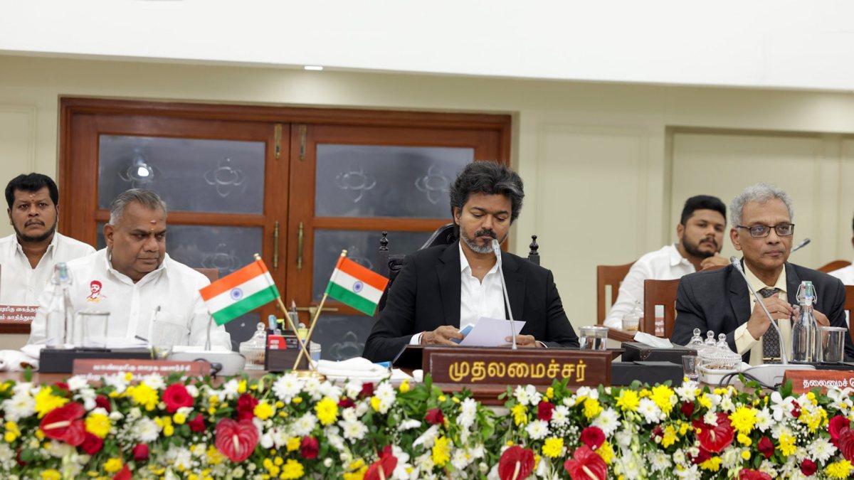 Tamil Nadu CM Vijay presides over police officers conference in Chennai