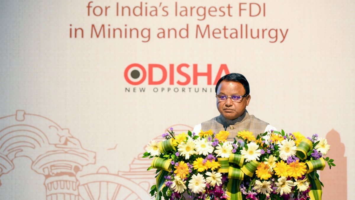 Odisha Chief Minister Mohan Charan Majhi addresses during the MoU signing…