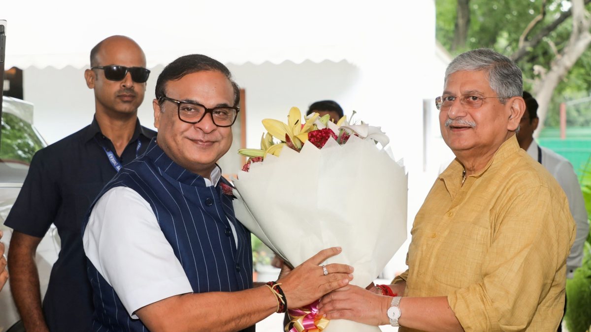 Union Minister Lalan Singh meets Assam CM Himanta Biswa Sarma in Delhi