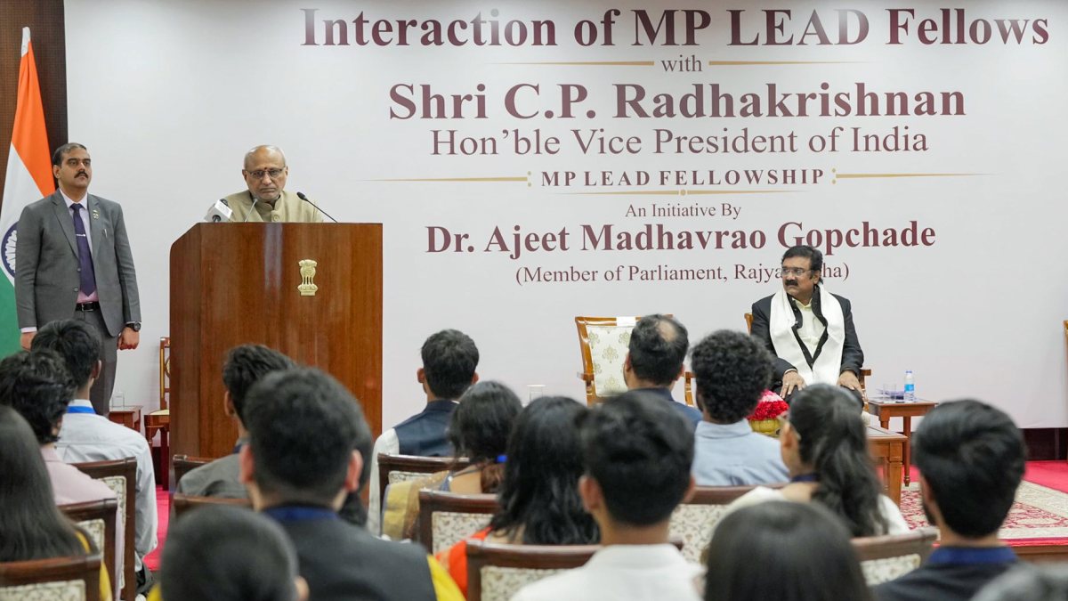 VP Radhakrishnan speaks at MP LEAD Fellowship event