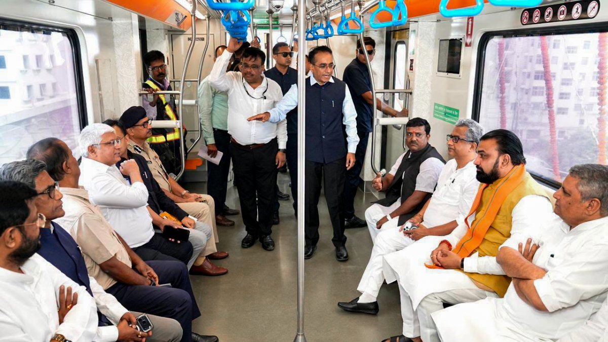 Bihar CM Samrat Choudhary travels in metro at Patna station launch
