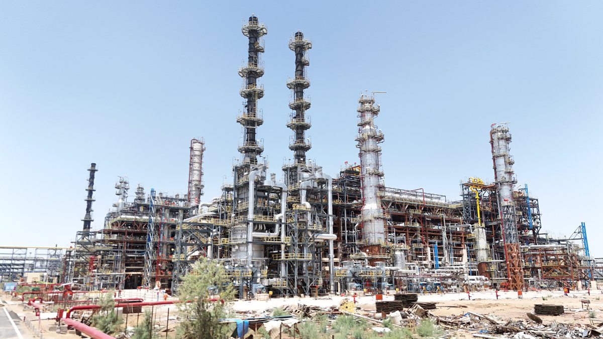 A view of the integrated refinery-cum-petrochemical complex at Pachpadra on the…