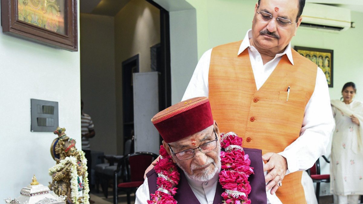 JP Nadda celebrates father’s 101st birthday in Delhi