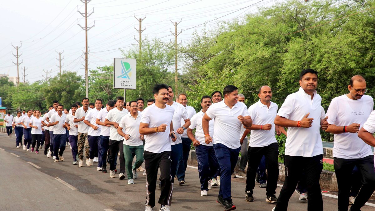 GRP personnel run marathon for cleaner, greener Bhopal