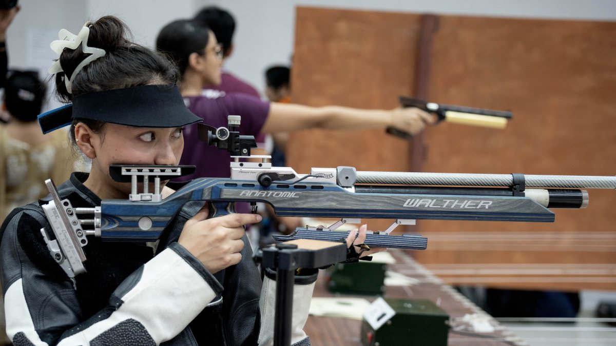 A player participates in the Jaspal Rana Kumaon Division Open Shooting…