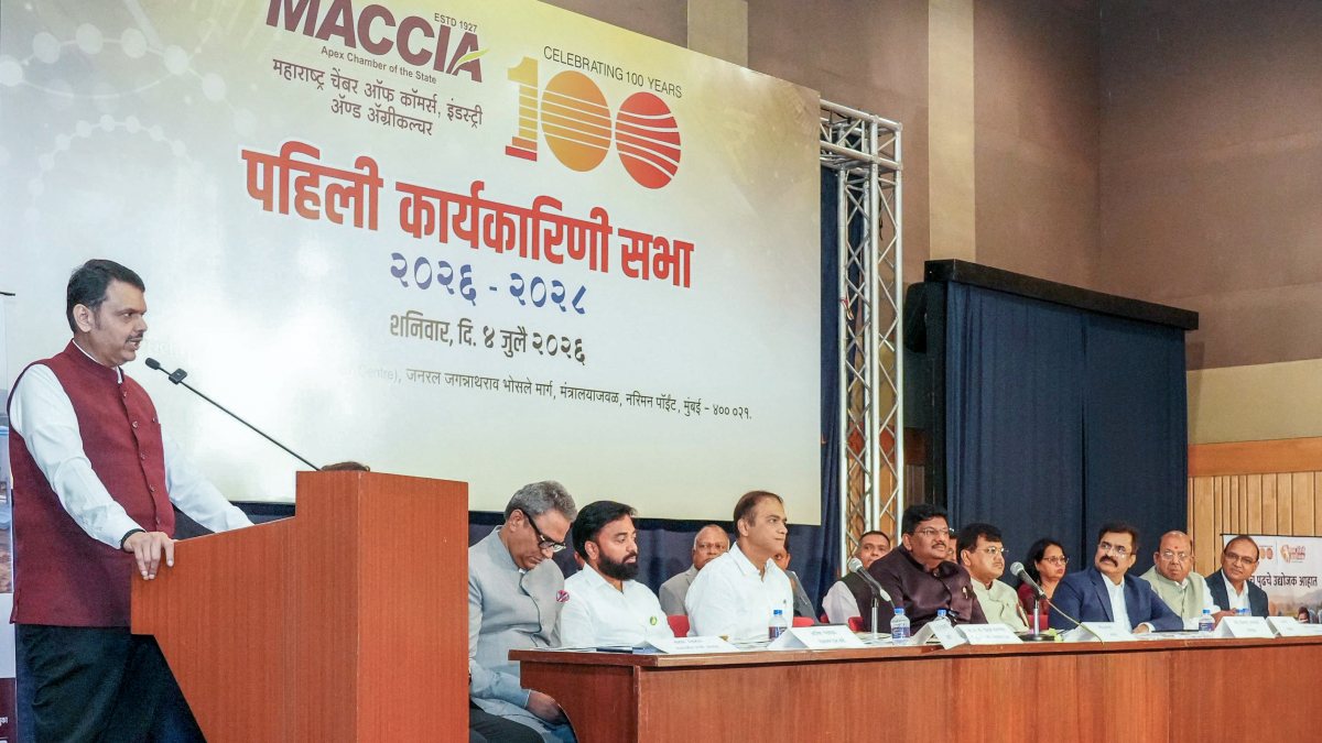 Maharashtra Chief Minister Devendra Fadnavis addresses at the first meeting of…