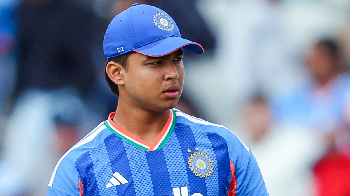 Vaibhav Sooryavanshi plays during 2nd T20I against England