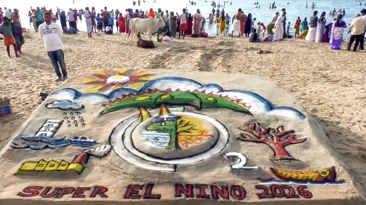 Sand sculpture installs at Agni Theertham beach to spread awareness on the…