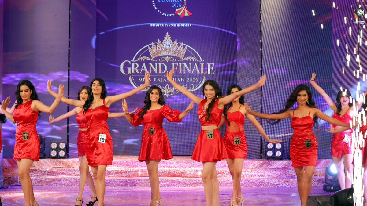 Top finalist models walk the ramp during the Grand Finale of Miss Rajasthan…